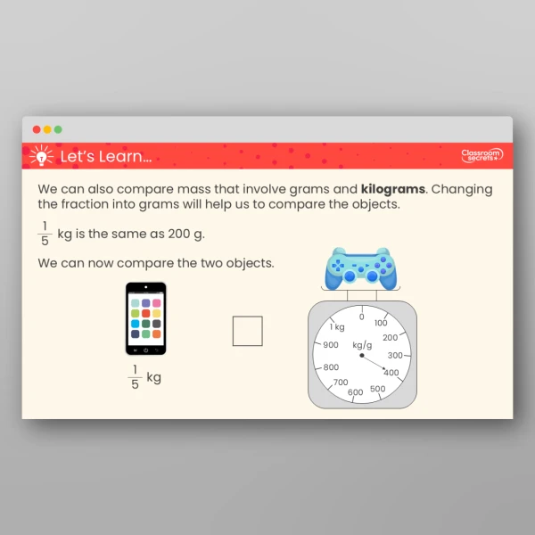 An image of the Compare Mass Teaching PPT Resource