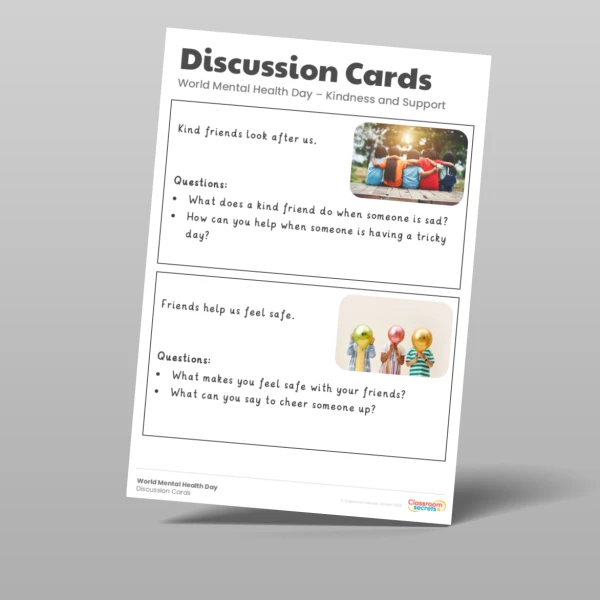 An image of the World Mental Health Day Discussion Cards Resource