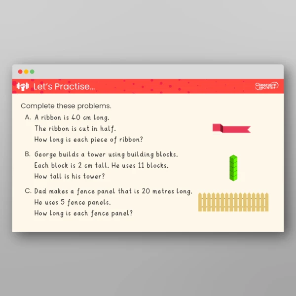 An image of the Four Operations with Lengths and Heights Teaching PPT Resource