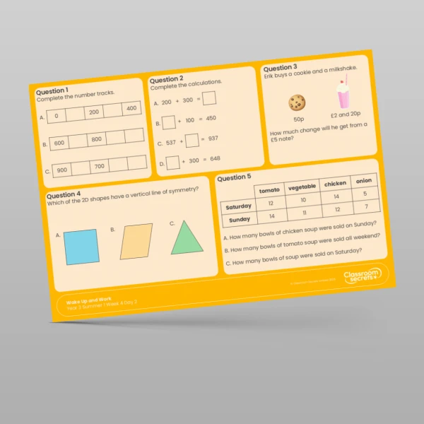 An image of the Summer 1 Week 4 Wake Up and Work Resource