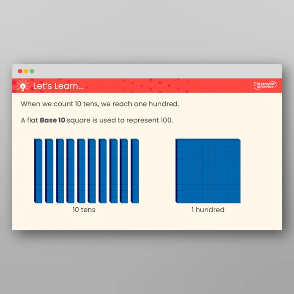 An image of the Hundreds Teaching PPT Resource