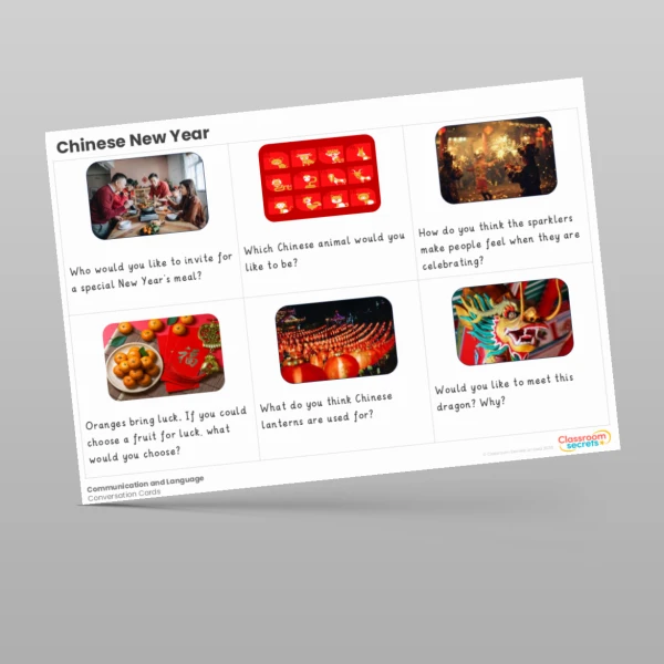 An image of the Chinese New Year Conversation Cards Resource