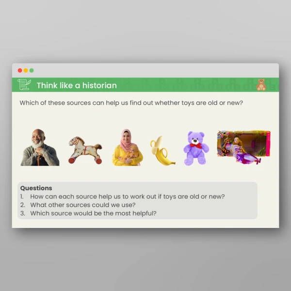 An image of the Toys Through Time How Can We Tell If Toys Are Old or New? PPT Resource