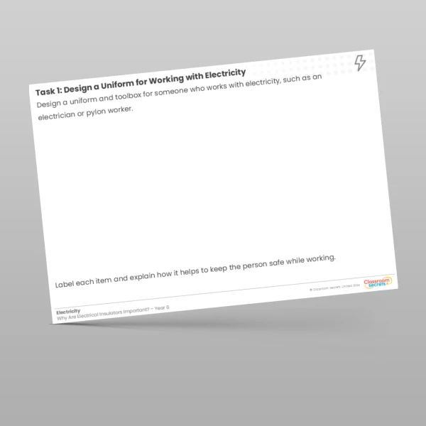 An image of the Lesson 5: Design a Uniform for Working with Electricity Worksheet Resource