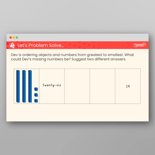 An image of the Order Objects and Numbers Teaching PPT Resource