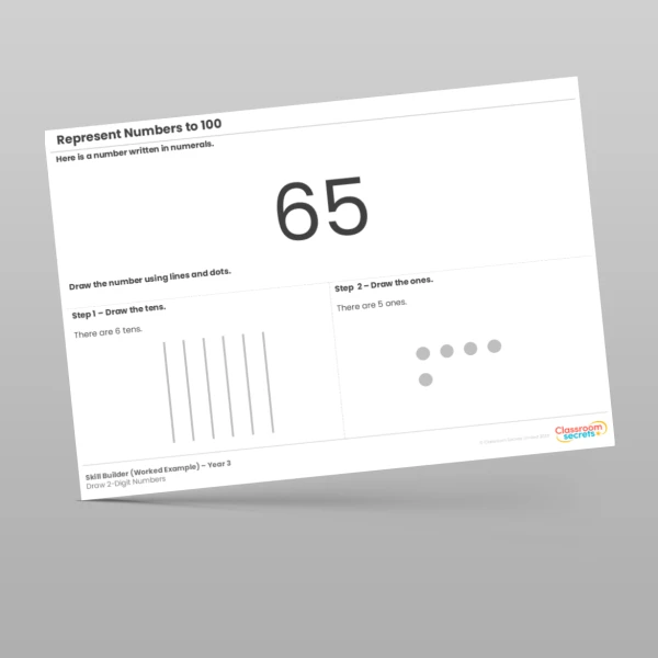 An image of the Represent Numbers to 100 Draw 2-Digit Numbers Skill Builder Resource