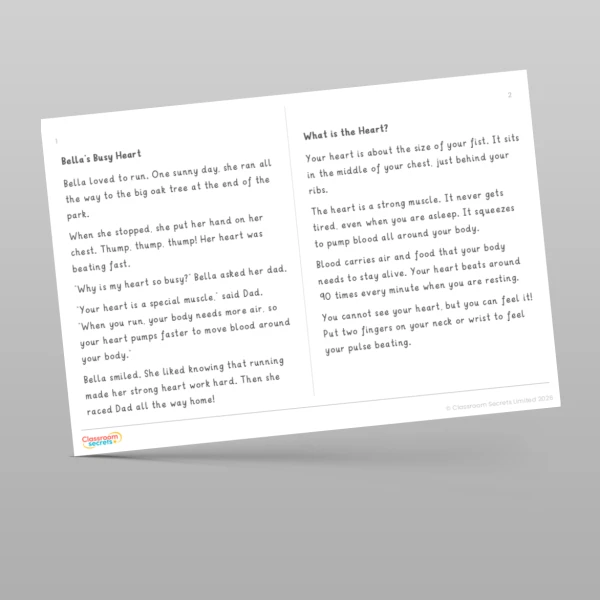 An image of the Reading Skills - Exercise and Your Heart Resource