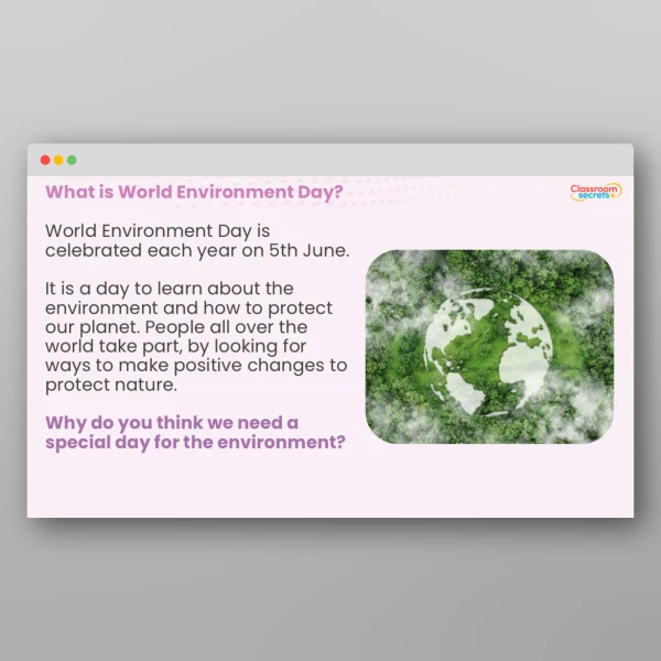 An image of the World Environment Day Whole School Assembly Resource