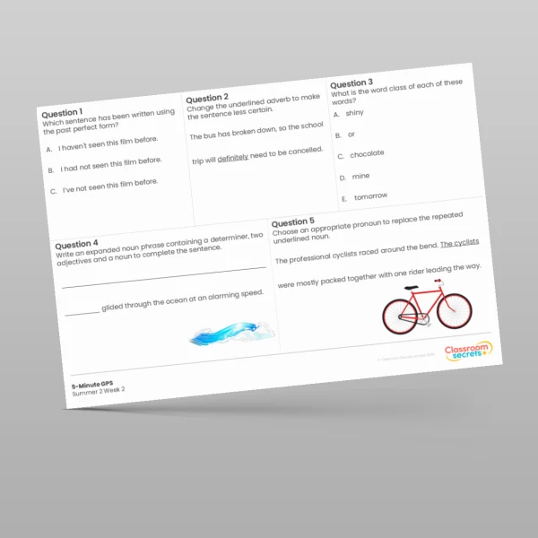 An image of the 5-Minute GPS Summer 2 Week 2 Resource
