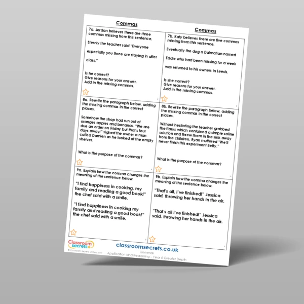 An image of the Commas Application and Reasoning Resource