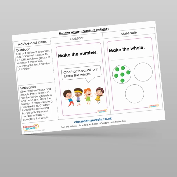 An image of the Find the Whole Practical Activities Resource