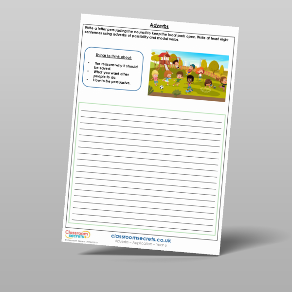 Year 6 Adverbs Application Resource | Classroom Secrets