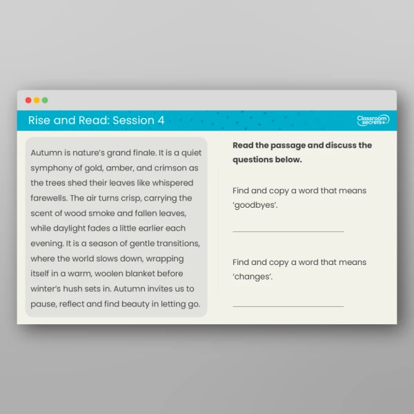An image of the Rise and Read Harvest Resource