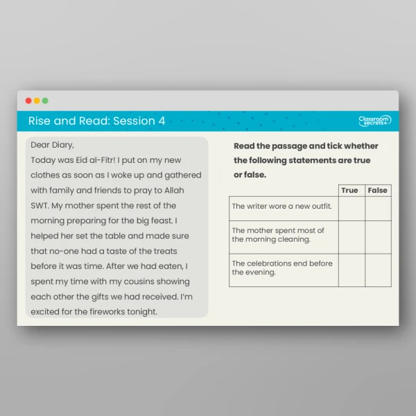 An image of the Rise and Read Eid Resource