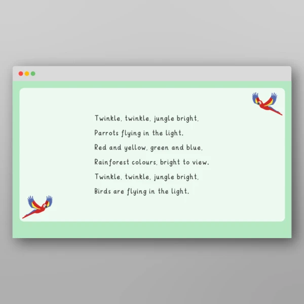 An image of the Amazing World - Rainforest Rhymes Resource