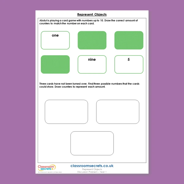 Year 1 Represent Objects Discussion Problem