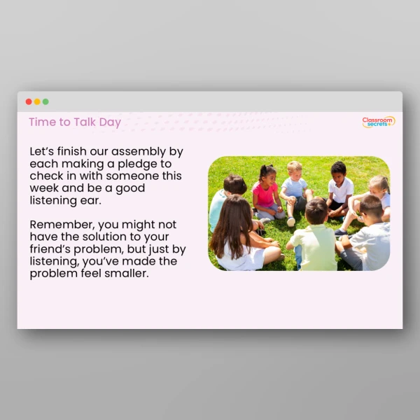 An image of the Time to Talk Day Whole School Assembly Resource