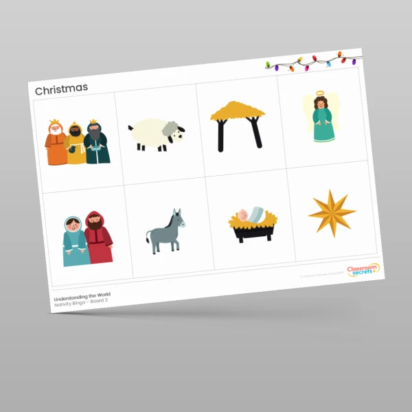 An image of the Christmas Nativity Bingo Resource