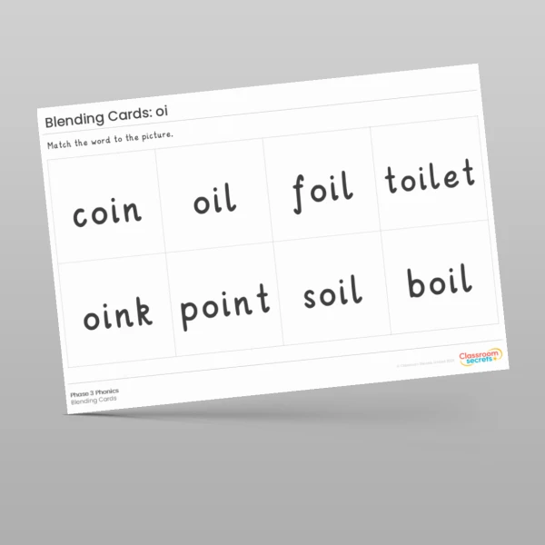 An image of the Blending Cards: oi Resource