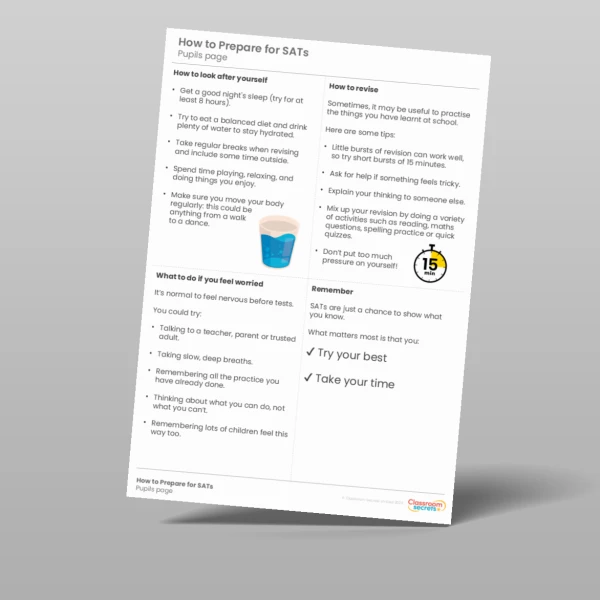 An image of the SATs Tips for Pupils Resource