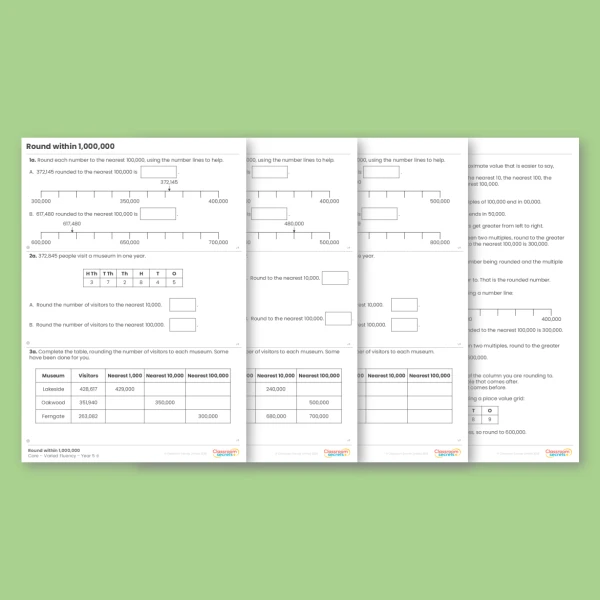 Year 5 Round within 1,000,000 Addition, Subtraction, Multiplication and Division Varied Fluency