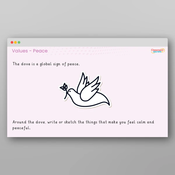 An image of the Values Resource - Peace Resource
