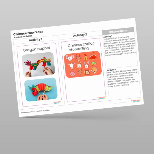 An image of the Chinese New Year Practical Activities Resource