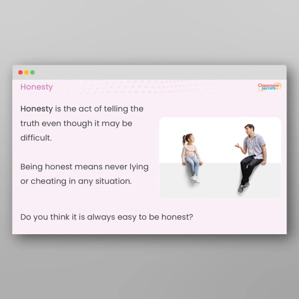 An image of the LKS2 Values - Honesty Resource