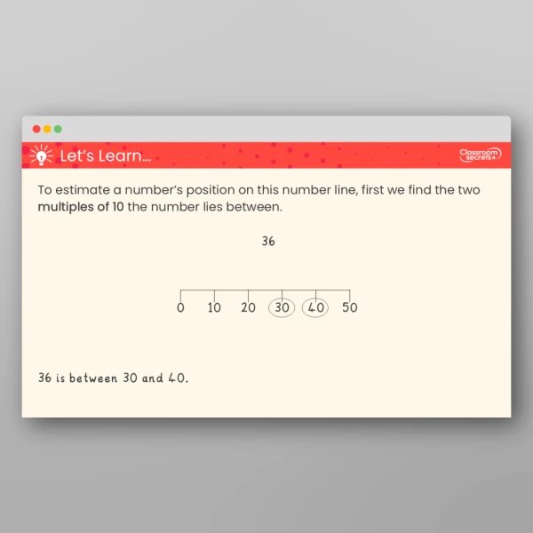 An image of the Estimate Numbers on a Number Line Teaching PPT Resource