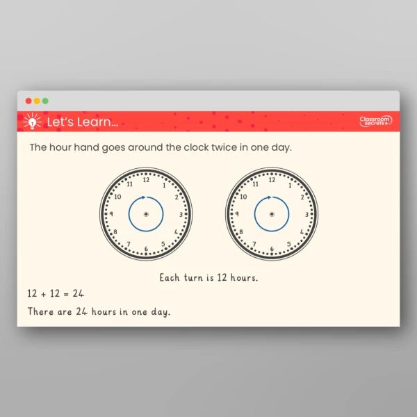 An image of the Hours in a Day Teaching PPT Resource