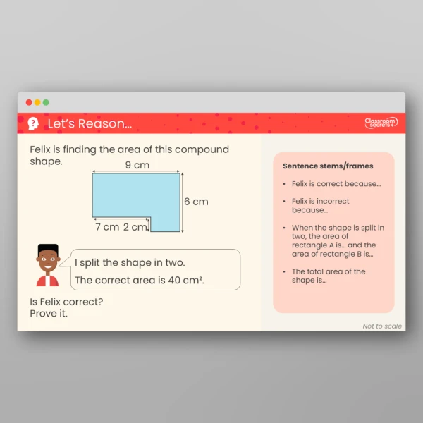 An image of the Area of Compound Shapes Teaching PPT Resource