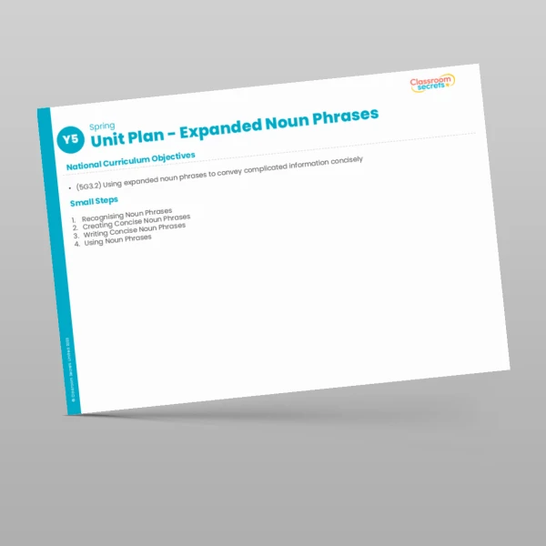 An image of the Expanded Noun Phrases Unit Plan Resource