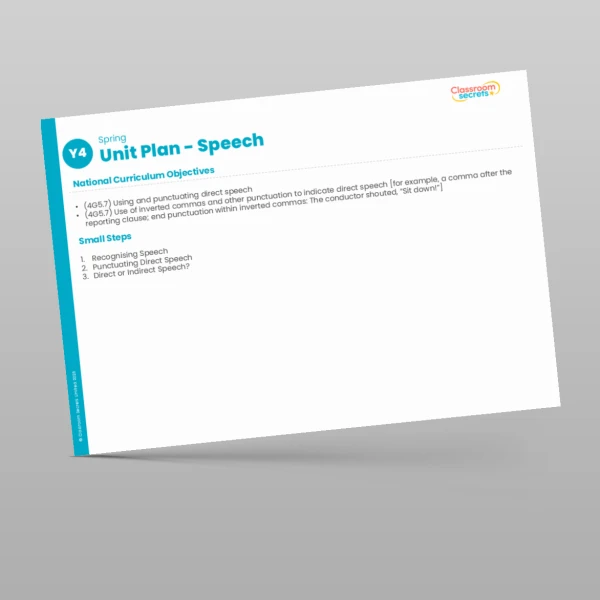 An image of the Speech Unit Plan Resource