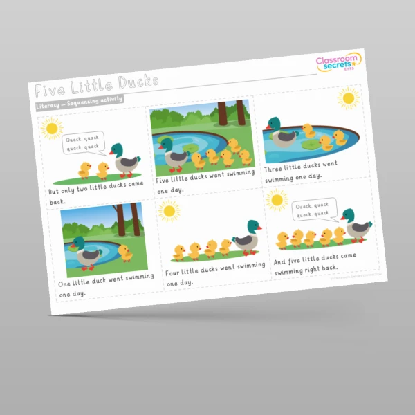 An image of the Five Little Ducks Sequencing Activity Resource