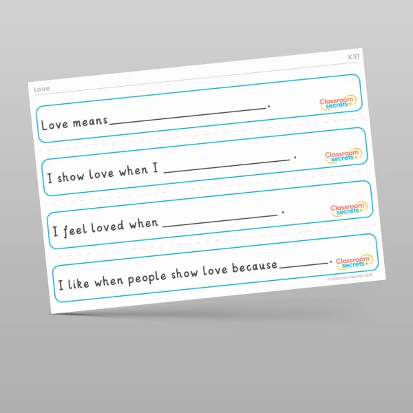 An image of the Love Stem Sentences Resource