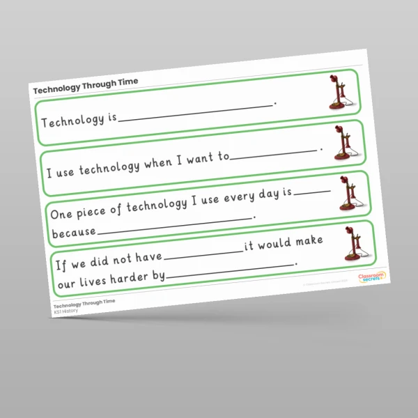 An image of the Technology Through Time Stem Sentences Resource