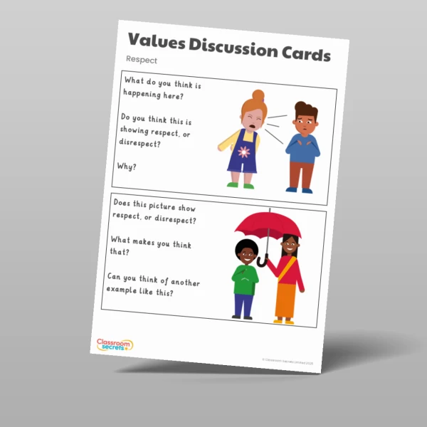 An image of the Respect Discussion Cards and Task Resource