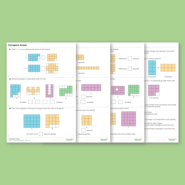 Year 4 Compare Areas Area Varied Fluency