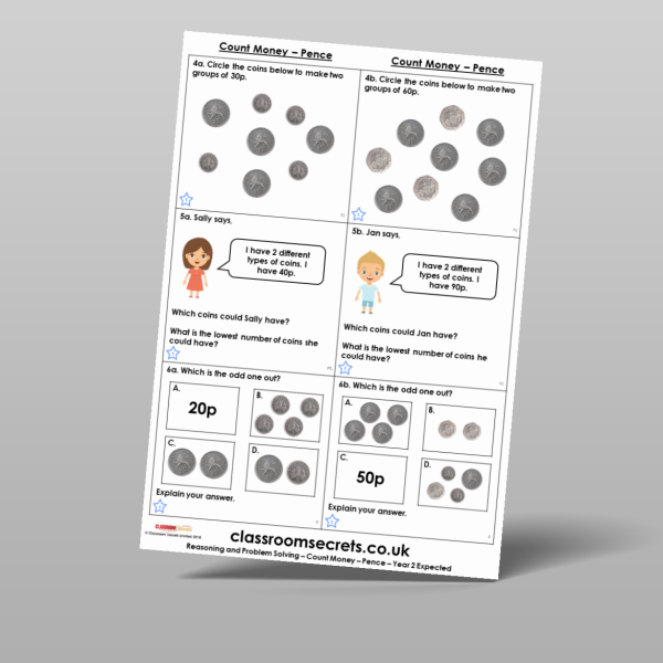 Year 2 Count Money Pence Reasoning And Problem Solving Resource ...