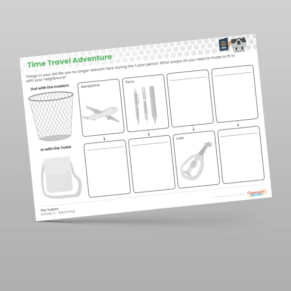 An image of the Time Travel Adventure - The Tudors Resource