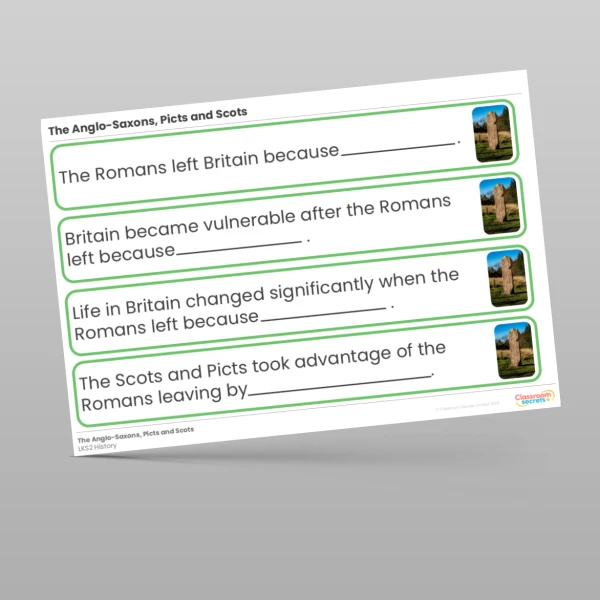 An image of the The Anglo-Saxons, Picts and Scots Stem Sentences Resource