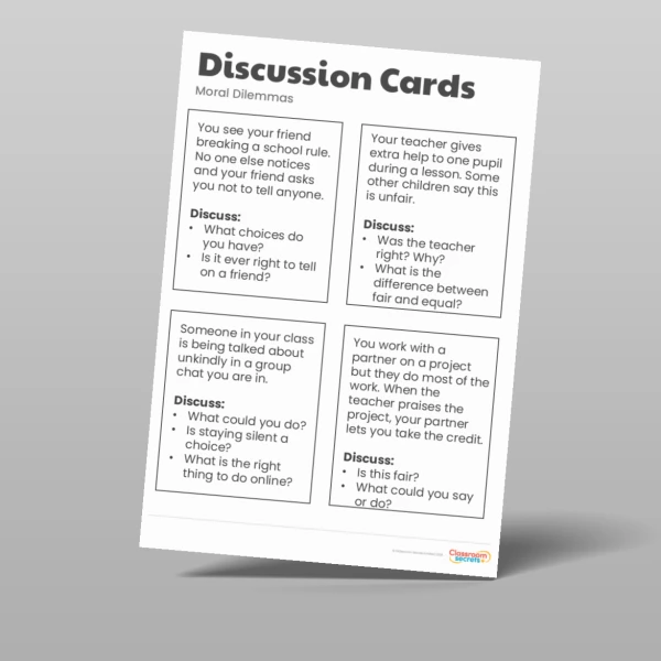 An image of the Moral Dilemma Discussion Cards Resource