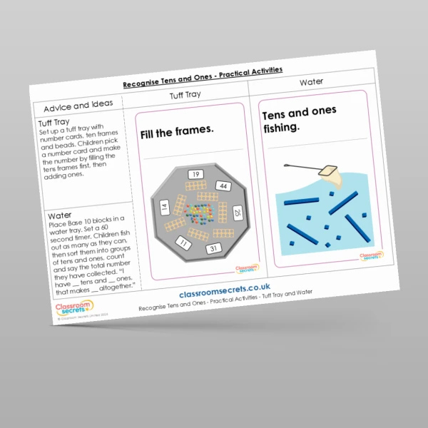 An image of the Recognise Tens and Ones Practical Activities Resource