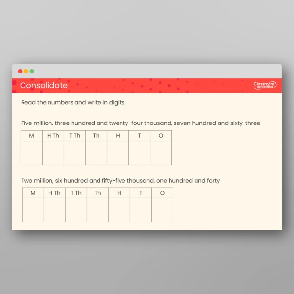 An image of the Read Numbers to 10,000,000 Tutor PPT Resource