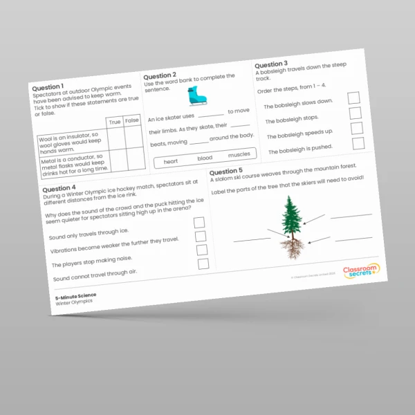 An image of the LKS2 Winter Olympics 5-Minute Science Resource