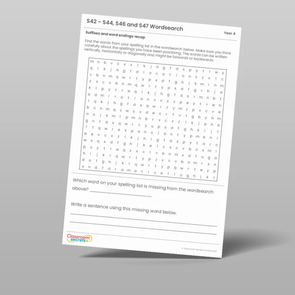An image of the Summer 2 Week 6 Spelling - S42 - S44, S46 and S47 - Suffixes and word endings recap Resource
