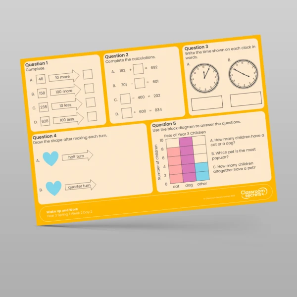 An image of the Spring 1 Week 2 Wake Up and Work Resource