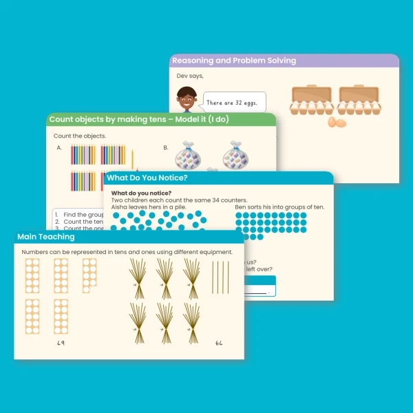 Year 2 Count Objects to 100 by Making 10s Place Value Teaching PowerPoint