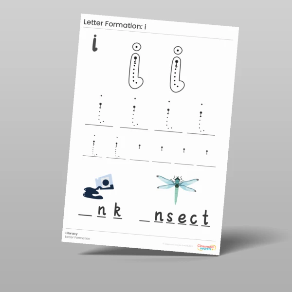 An image of the Phase 2 Set 2 Letter Formation Worksheets Resource