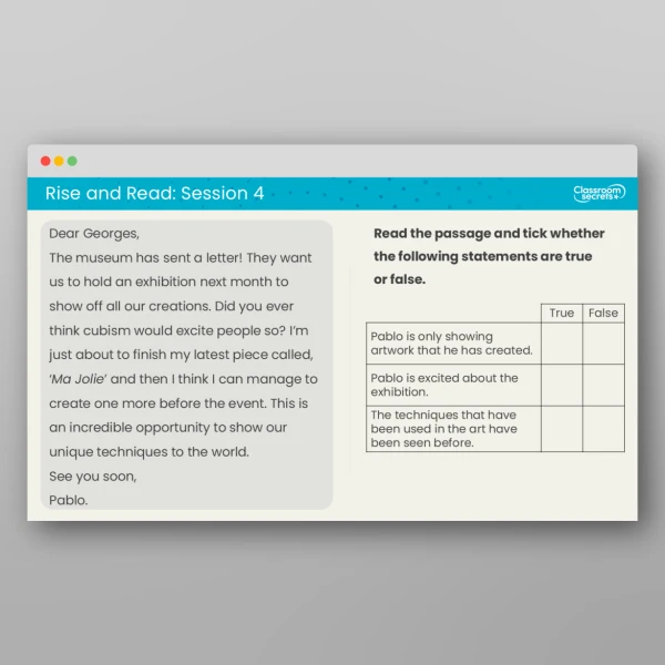 An image of the Rise and Read Picasso Resource
